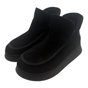Fly London Coze348Fly Black Suede Platform Wedge Ankle Boot Portugal 39 US 8-8.5